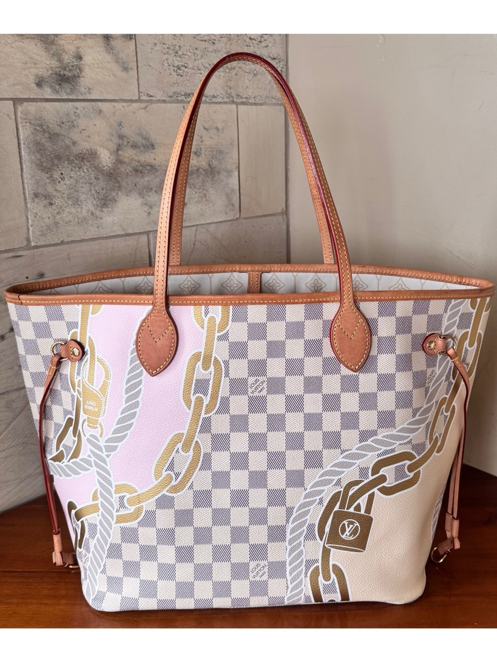 💛STUNNING💛LOUIS VUITTON NEVERFULL MM DAMIER AZUR NAUTICAL - Picture 14 of 16